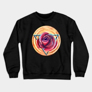 Geometric Rose Flower Crewneck Sweatshirt